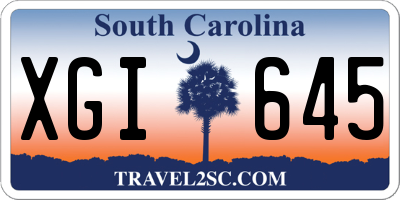 SC license plate XGI645