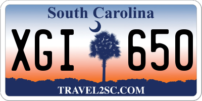 SC license plate XGI650