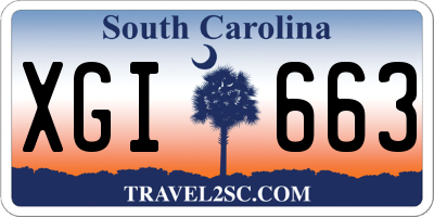 SC license plate XGI663