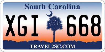SC license plate XGI668