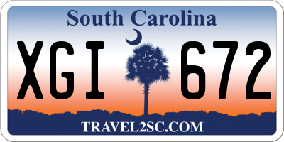 SC license plate XGI672