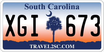 SC license plate XGI673