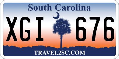 SC license plate XGI676