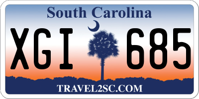 SC license plate XGI685