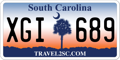 SC license plate XGI689
