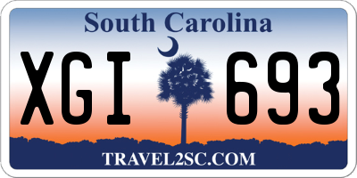 SC license plate XGI693