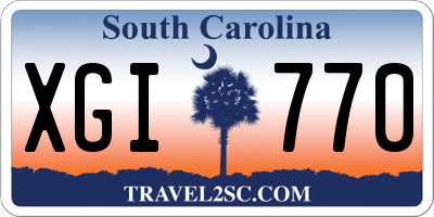SC license plate XGI770