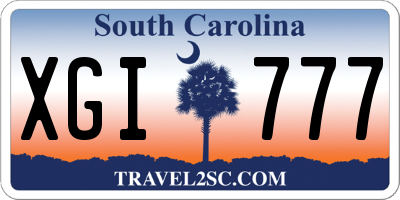 SC license plate XGI777