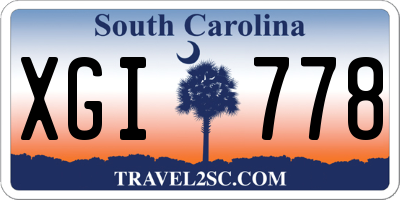 SC license plate XGI778