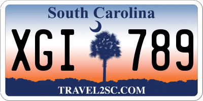 SC license plate XGI789