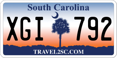 SC license plate XGI792