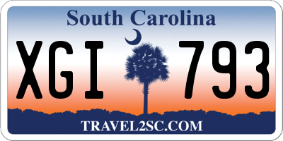 SC license plate XGI793