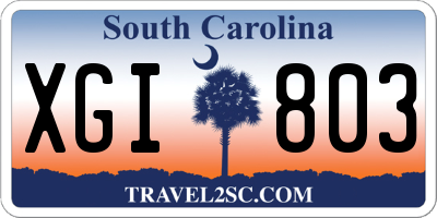 SC license plate XGI803
