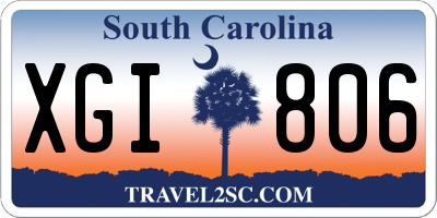SC license plate XGI806