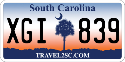 SC license plate XGI839