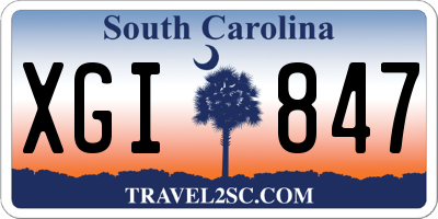 SC license plate XGI847