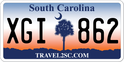 SC license plate XGI862