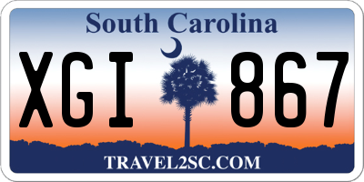 SC license plate XGI867