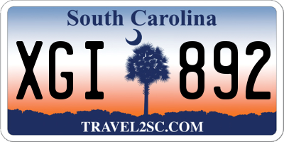 SC license plate XGI892