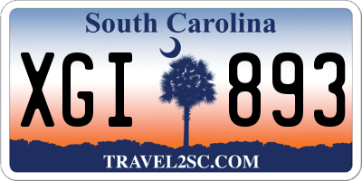 SC license plate XGI893