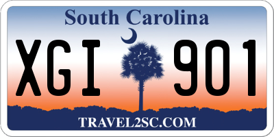 SC license plate XGI901