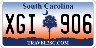 SC license plate XGI906
