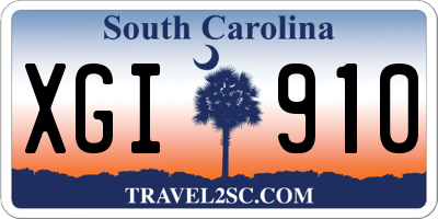 SC license plate XGI910