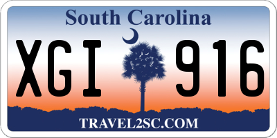 SC license plate XGI916