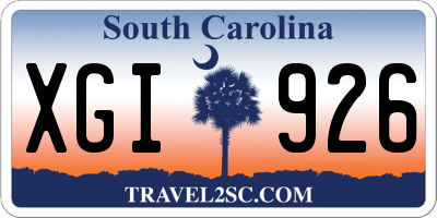 SC license plate XGI926