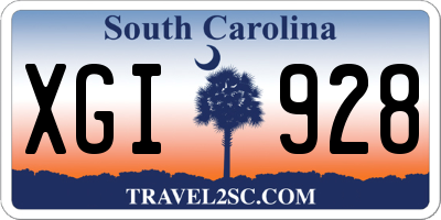 SC license plate XGI928