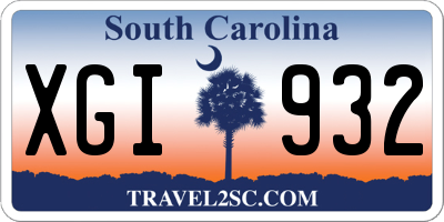 SC license plate XGI932