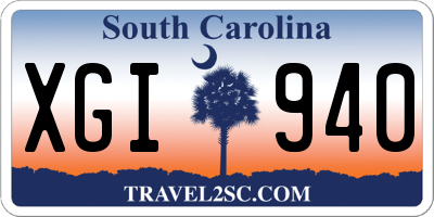 SC license plate XGI940