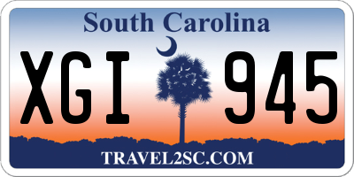 SC license plate XGI945