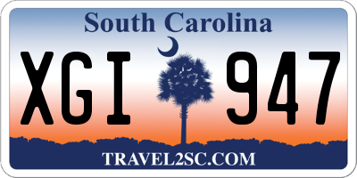 SC license plate XGI947