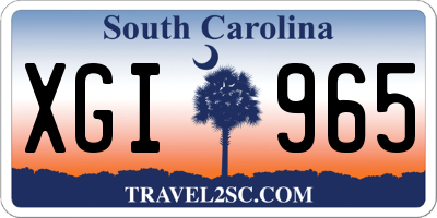 SC license plate XGI965