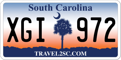 SC license plate XGI972