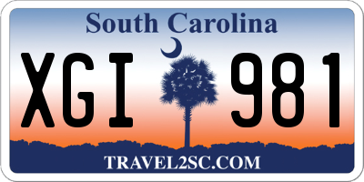 SC license plate XGI981