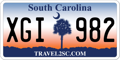 SC license plate XGI982