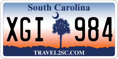 SC license plate XGI984