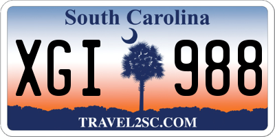SC license plate XGI988
