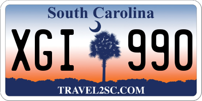 SC license plate XGI990
