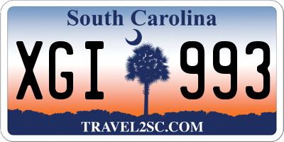 SC license plate XGI993