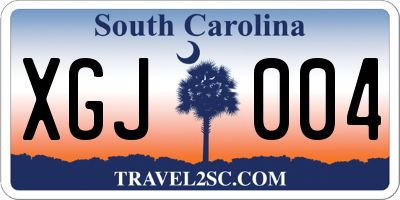 SC license plate XGJ004