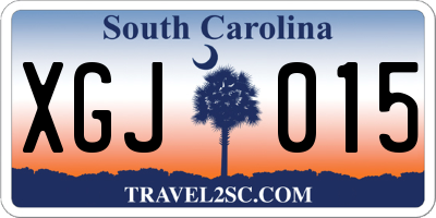 SC license plate XGJ015