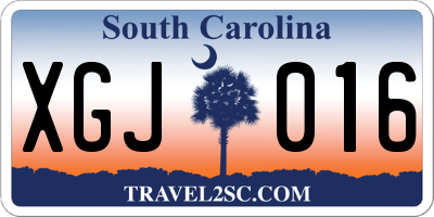 SC license plate XGJ016
