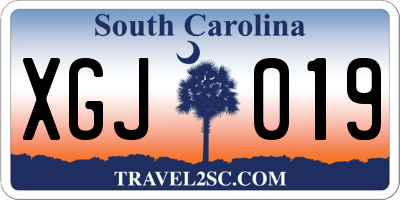 SC license plate XGJ019