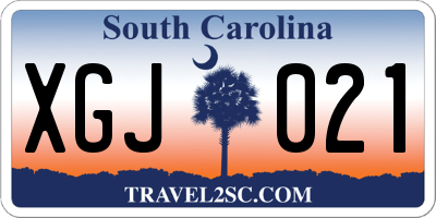 SC license plate XGJ021