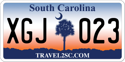 SC license plate XGJ023