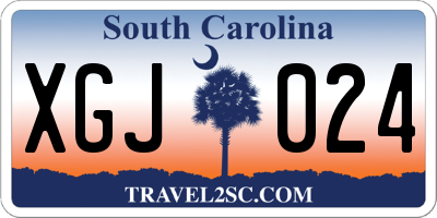 SC license plate XGJ024