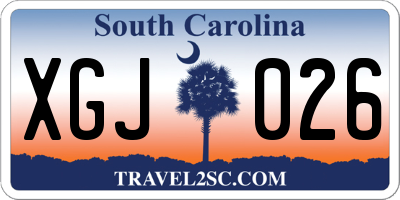 SC license plate XGJ026